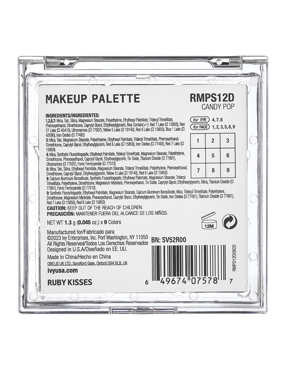 Paleta de sombras Kiss Grape Jelly 9 tonos